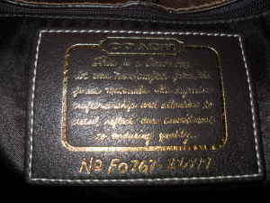 coach purse authenticity by label