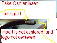 Fake Cartier gold insert