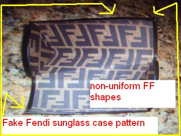 Fake Fendi sunglasses case logo