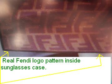 Real Fendi sunglasses case logo pattern